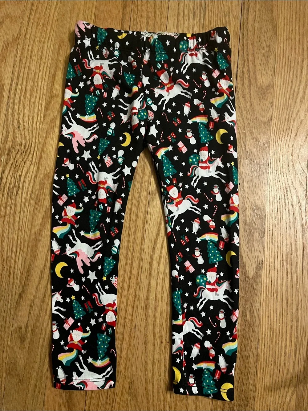 Btween Ruffle Sleeve Christmas Sweatshirt & Holiday Unicorn Leggings Set - 4 - Picture 2 of 2